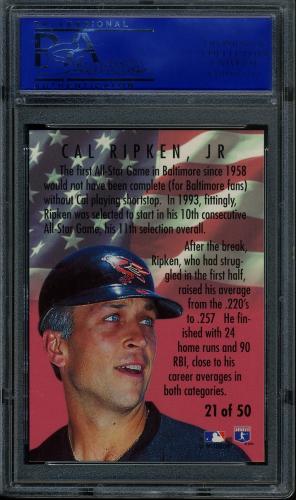 1994 Fleer All-Stars #21 Cal Ripken PSA 10 #11788968 - Back