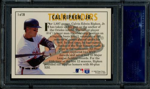 1994 Fleer Team Leaders #1 Cal Ripken PSA 10 #20240192 - Back