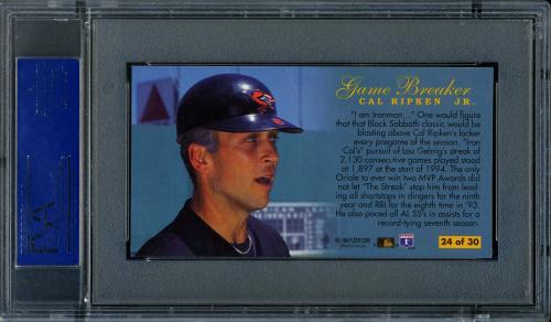 1994 Fleer Extra Bases Game Breakers #24 Cal Ripken PSA 10 #12559286 - Back