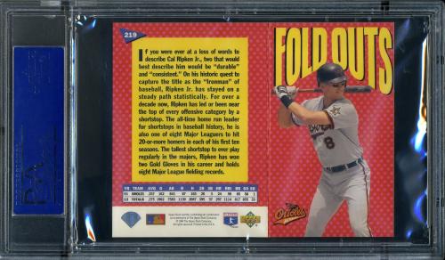 1994 Fun Pack #219 Cal Ripken FOLD PSA 10 #14190834 - Back