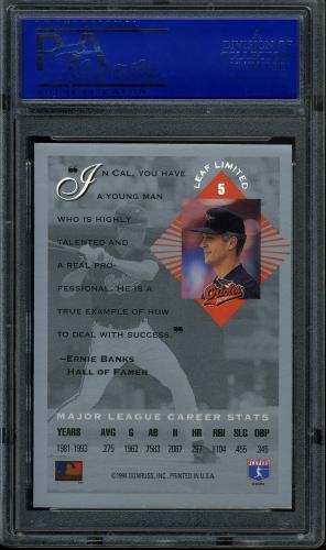 1994 Leaf Limited #5 Cal Ripken PSA 10 #11914836 - Back