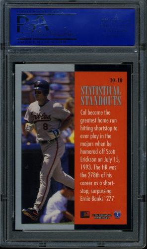 1994 Leaf Statistical Standouts #10 Cal Ripken PSA 10 #11788974 - Back