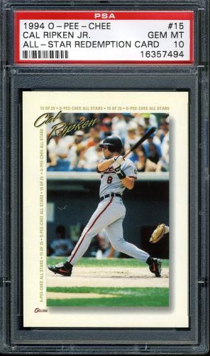 1994 O-Pee-Chee All-Star Redemptions #15 Cal Ripken PSA 10 #16357494