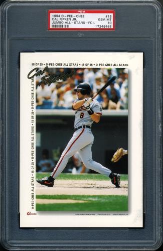 1994 O-Pee-Chee Jumbo All-Stars Foil #15 Cal Ripken PSA 10 #17249466