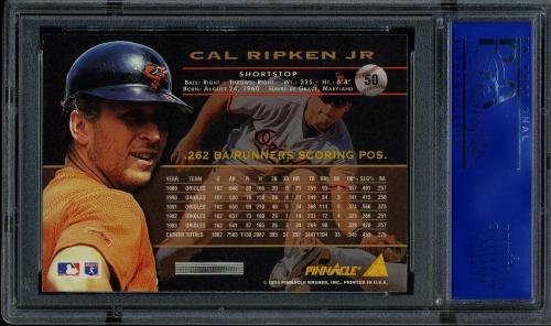 1994 Pinnacle #50 Cal Ripken PSA 10 #11788980 - Back