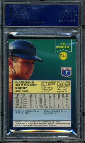 1994 Post Canadian #13 Cal Ripken PSA 10 #19954971 - Back