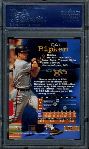 1994 Stadium Club Golden Rainbow #373 Cal Ripken PSA 10 #16879727 - Back