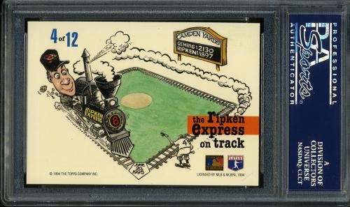 1994 Stadium Club Members Only Parallel #DD4 Cal Ripken PSA 10 #25077256 - Back