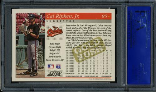 1994 Score Gold Rush #85 Cal Ripken PSA 10 #11788986 - Back