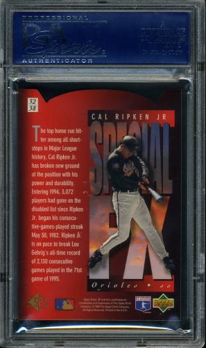 1994 SP Holoviews Die Cuts #32 Cal Ripken PSA 10 #16872409 - Back