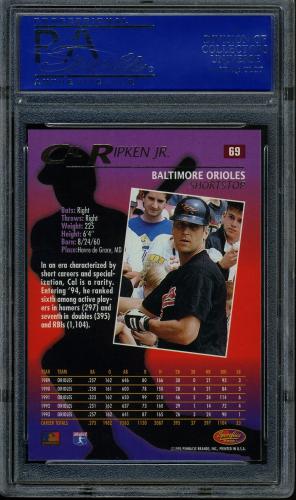 1994 Sportflics #069 Cal Ripken PSA 10 #81377465 - Back