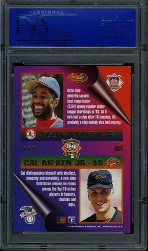 1994 Sportflics FanFest All-Stars #AS4 Ozzie Smith-Cal Ripken Jr. PSA 9 #30980086 - Back
