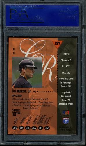 1994 Studio #127 Cal Ripken PSA 10 #81400135 - Back