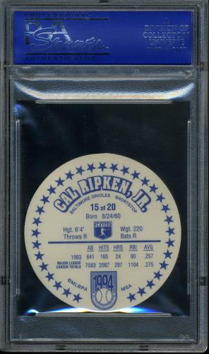 1994 Sucker Saver #15 Cal Ripken PSA 8 #11789003 - Back