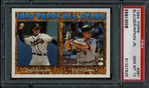 1994 Topps #387 C.Ripken/J.Blauser AS PSA 10 #81327825
