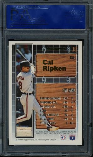 1994 Topps Black Gold #18 Cal Ripken PSA 10 #06602863 - Back