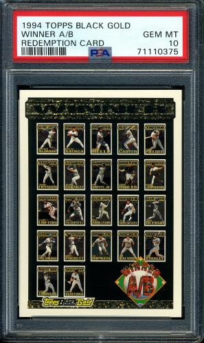 1994 Topps Black Gold #AB Winner A/B Redemption Card PSA 10 #71110375