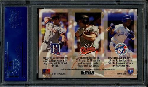 1994 Triple Play Medalists #7 Ripken/Trammell/Fern PSA 10 #15065791 - Back