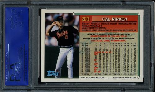 1994 Topps Spanish #200 Cal Ripken PSA 10 #11789012 - Back