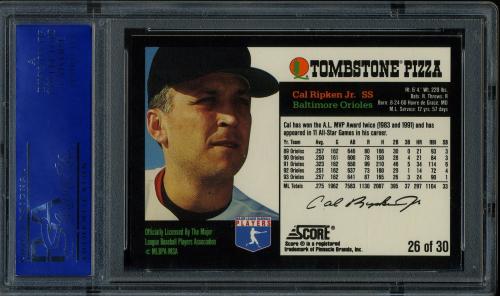1994 Tombstone Pizza #26 Cal Ripken PSA 10 #40415100 - Back