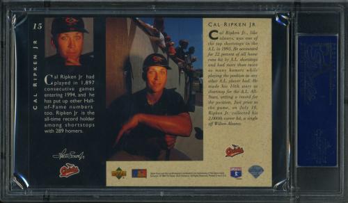 1994 Upper Deck All-Star Jumbos #15 Cal Ripken PSA 10 #21038287 - Back