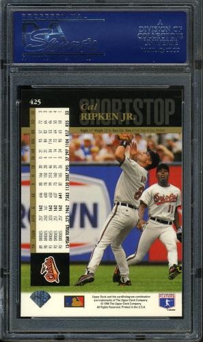 1994 Upper Deck Electric Diamond #425 Cal Ripken PSA 10 #17364465 - Back