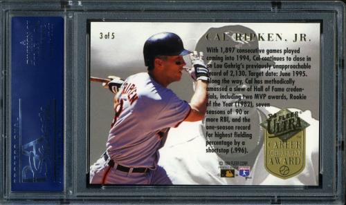 1994 Ultra Career Achievement #3 Cal Ripken PSA 10 #21124839 - Back