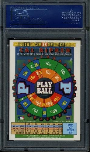 1995 Bazooka #2 Cal Ripken PSA 10 #16228091 - Back