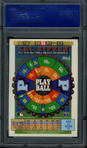 1995 Bazooka Red Hot #RH2 Cal Ripken PSA 10 #09125699 - Back