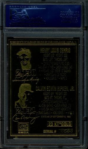 1995 Bleachers Cal Ripken-Lou Gehrig (Iron Men)-1995 20,000 PSA 10 #20708303 - Back