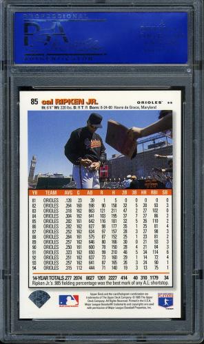 1995 Collector's Choice #085 Cal Ripken PSA 10 #11789029 - Back