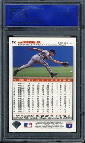 1995 Collector's Choice SE #155 Cal Ripken PSA 10 #11789031 - Back