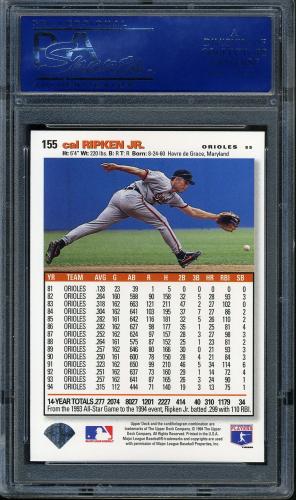 1995 Collector's Choice SE Silver Signature #155 Cal Ripken Jr. PSA 10 #15598900 - Back