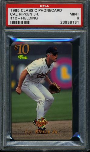1995 Classic $10 Phone Cards - Brown Letters Cal Ripken Jr. PSA 9 #23938131