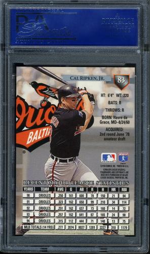 1995 Donruss #83 Cal Ripken PSA 10 #15065794 - Back