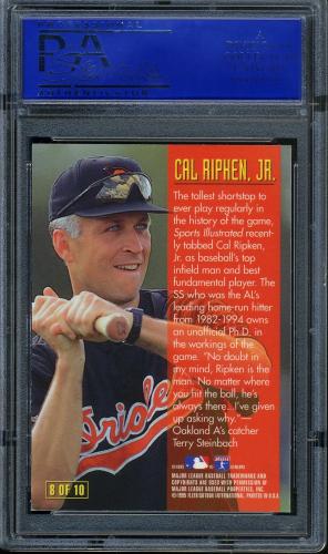 1995 Emotion Masters #8 Cal Ripken PSA 10 #11789037 - Back