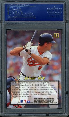1995 Emotion Ripken #06 Cal Ripken-All-Star MVP PSA 10 #16266084 - Back