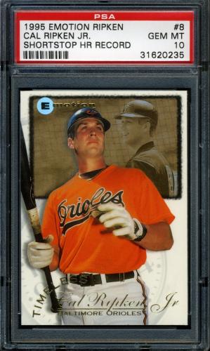 1995 Emotion Ripken #08 Cal Ripken-Shortstop HR Record PSA 10 #31620235