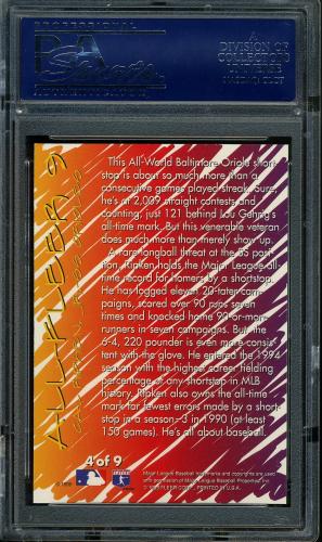 1995 Fleer All-Fleer #4 Cal Ripken PSA 10 #20095893 - Back