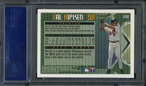 1995 Finest No Coating #120 Cal Ripken PSA 10 #17110037 - Back