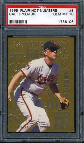 1995 Flair Hot Numbers #8 Cal Ripken PSA 10 #11786106
