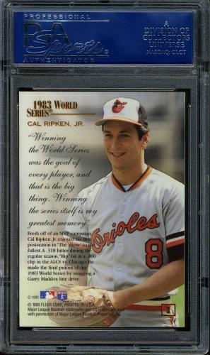 1995 Flair Ripken #03 Cal Ripken-World Series Highlight PSA 10 #16548028 - Back