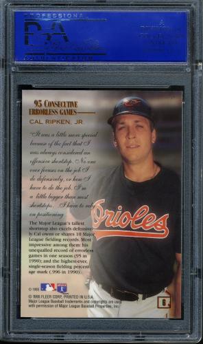 1995 Flair Ripken #06 Cal Ripken-95 Consecutive Errorless Games PSA 10 #11786108 - Back