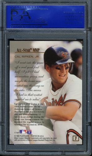 1995 Flair Ripken #07 Cal Ripken-All-Star MVP PSA 10 #11786109 - Back