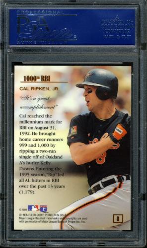 1995 Flair Ripken #08 Cal Ripken-1,000th RBI PSA 10 #16558786 - Back