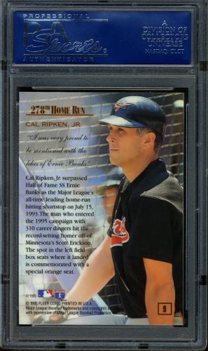 1995 Flair Ripken #09 Cal Ripken-287th Home Run PSA 10 #16548729 - Back