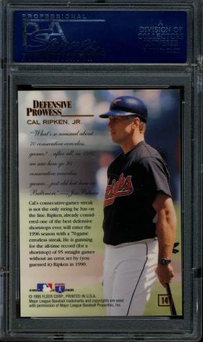 1995 Flair Ripken #14 Cal Ripken MAIL PSA 10 #20684758 - Back