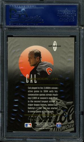 1995 Leaf Statistical Standouts #7 Cal Ripken PSA 10 #18411797 - Back