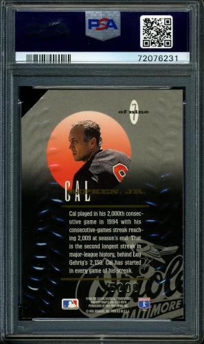 1995 Leaf Statistical Standouts Promos #7 Cal Ripken PSA 9 #72076231 - Back