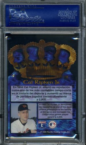 1995 Pacific Gold Crown Die Cuts #4 Cal Ripken PSA 10 #16074747 - Back